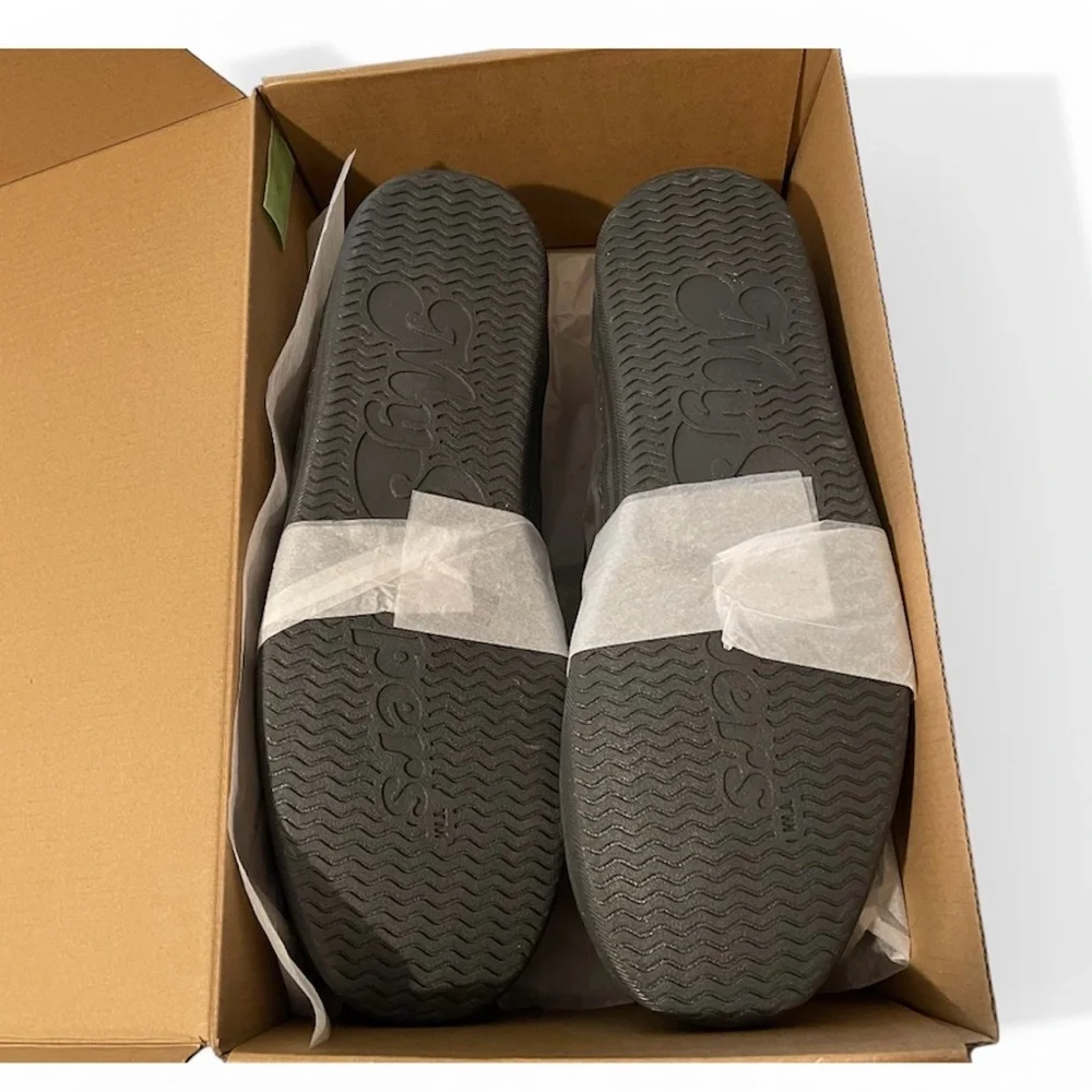 Men's Charcoal Gray Loafers Tissue Wrapper Across Laces Has Not Been Removed Yet